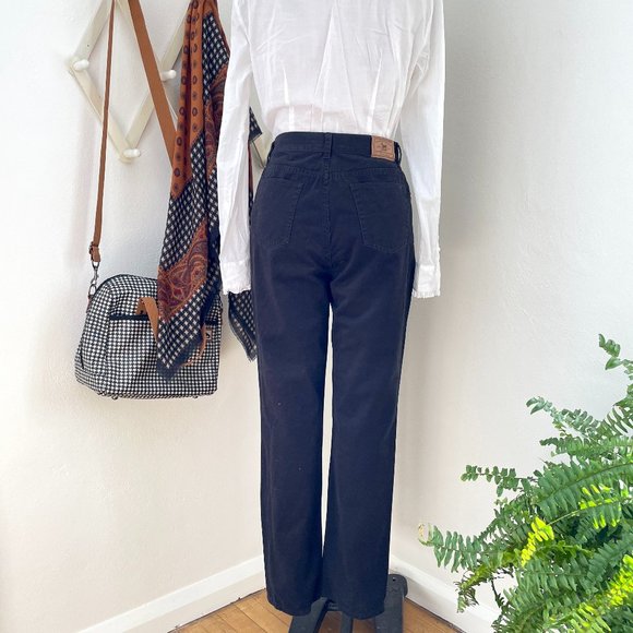 Lauren Slacks Black Cotton Straight Leg Sz 12 - Picture 4 of 11